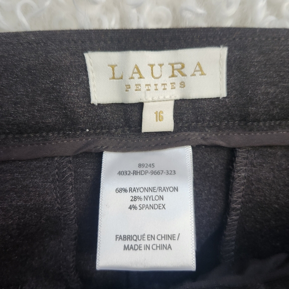 Laura Petites 16 Dark Brown Ankle Pants Classic Plus Size Career Office Workwear - Picture 3 of 13